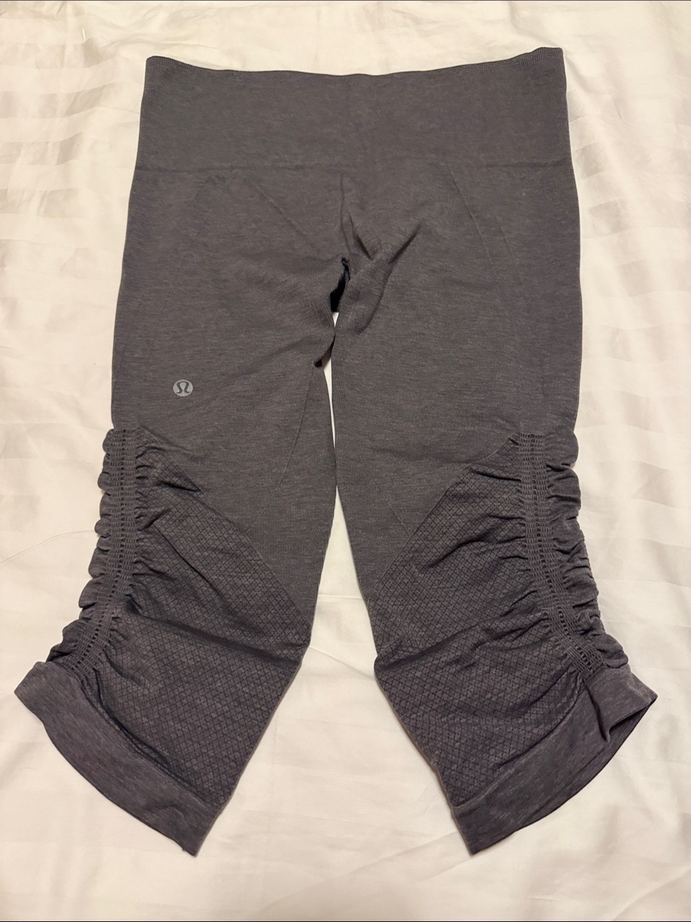 lululemon athletica Dark Gray Ruched Capri Leggings